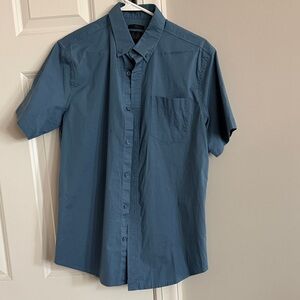 14th & Union Short-Sleeve Button-Down Shirt in Slate Blue